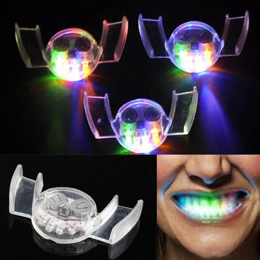 1 Pcs Creative Flashing LED Light Up Mouth Braces Piece Glow Teeth